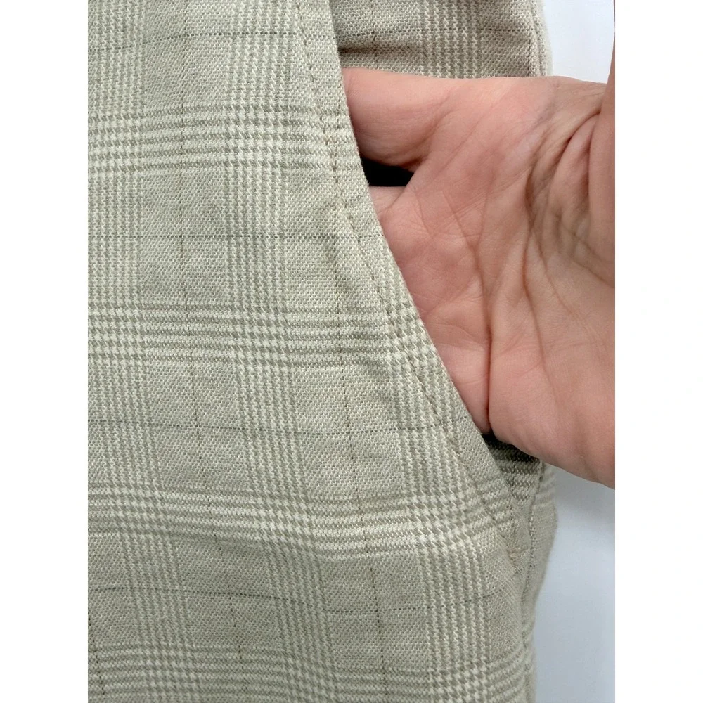 AG Adriano Goldschmied The Marshall Slim Trouser Mens 35x28 Tan Plaid Pants